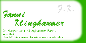 fanni klinghammer business card